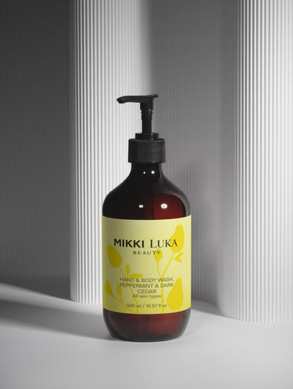 Mikki Luka Hand & Body Wash, Peppermint & Dark Cedar